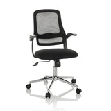 Siège de bureau à domicile MIKO B ECO noir avec dossier en maille et base à cinq roulettes de hjh OFFICE – vue à 360° (vue de face 15°)