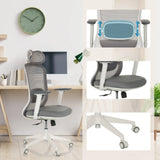 Siège de bureau de qualité professionnelle MIKEO G gris avec support lombaire réglable, accoudoirs et roulettes de hjh OFFICE