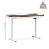 Dessin coté du bureau réglable en hauteur électriquement Worktime Plus de 120 × 60 cm de hjh OFFICE