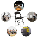Chaise pliante TUDELA noire avec structure métallique et assise rembourrée de hjh OFFICE