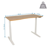 Dessin coté du Bureau réglable en hauteur électriquement STAND PRO R de 140 x 70 cm de hjh OFFICE