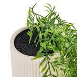 Plante artificielle verte dans un cache-pot beige strié Filix de hjh OFFICE