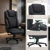 Siège pivotant XXL Pullmann Gen2 en similicuir noir avec accoudoirs réglables et vérin à gaz de hjh OFFICE