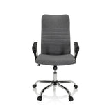 Siège de bureau à domicile ARTON 40 gris avec accoudoirs et base brillante à cinq roulettes de hjh OFFICE – vue à 360° (vue de face 0°)