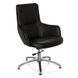 Fauteuil de salon SHAKE 300 noir avec rembourrage et piétement étoile brillant de hjh OFFICE – vue à 360° (vue de trois quarts avant 40°)
