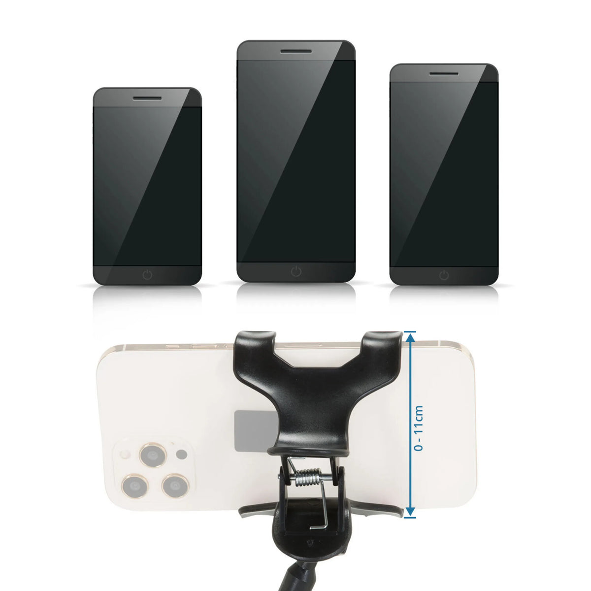 Support de fixation réglable du Support de téléphone portable & tablette FLEXMOBI avec une ouverture de 0-11 cm de hjh OFFICE