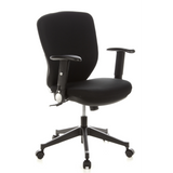 Siège de bureau de qualité professionnelle TRAFFIC 20 noir avec accoudoirs et base à cinq roulettes de hjh OFFICE – vue à 360° (vue de trois quarts avant 40°)
