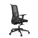 Siège de bureau de qualité professionnelle CONISTON noir avec dossier en maille et pied à cinq roulettes de hjh OFFICE – vue à 360° (vue de trois quarts arrière 120°)