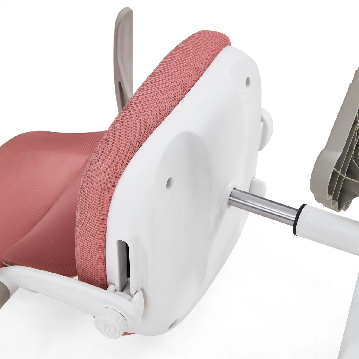 Vue arrière de la coque du siège et du vérin à gaz de la chaise pivotante pour des enfants Kiddy Smart Step en rose de hjh OFFICE