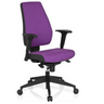 Profi-Bürostuhl PRO-TEC 500 mit lila Stoffbezug, schwarzen Armlehnen und Rollenkreuz von hjh OFFICE