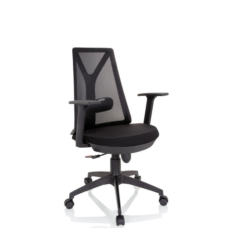 Siège de bureau à domicile FALUN BASIC en noir avec dossier en maille et accoudoirs de hjh OFFICE
