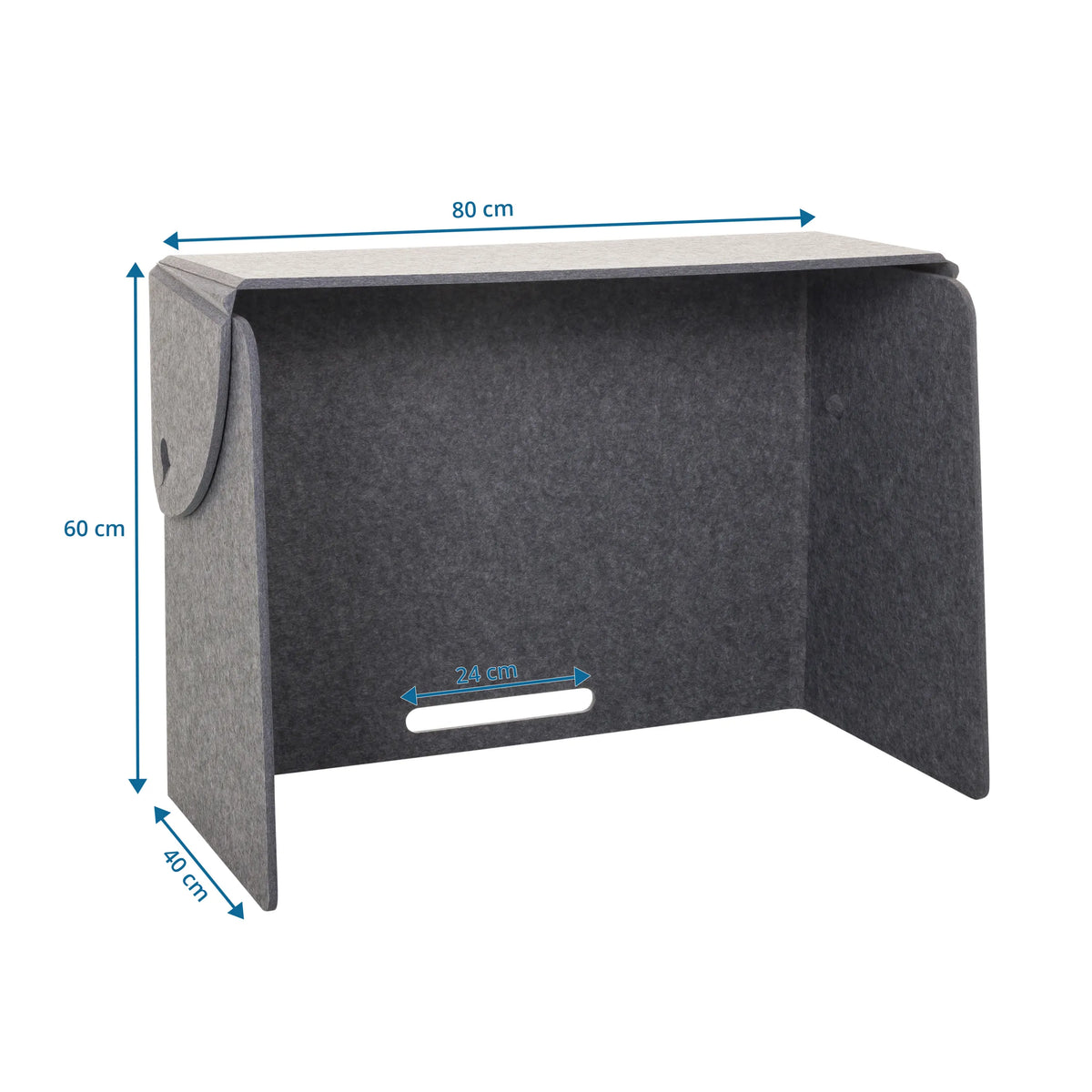 Dessin coté de la Cloison de table FLEXMIUT FOLD de 80 × 60 cm de hjh OFFICE