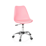 Siège de bureau à domicile FANCY PRO rose avec pied en étoile et cinq roulettes de hjh OFFICE – vue à 360° (vue de face 20°)