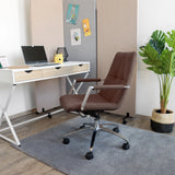 Siège de bureau à domicile SARANTO II marron moyen avec accoudoirs et roulettes de hjh OFFICE