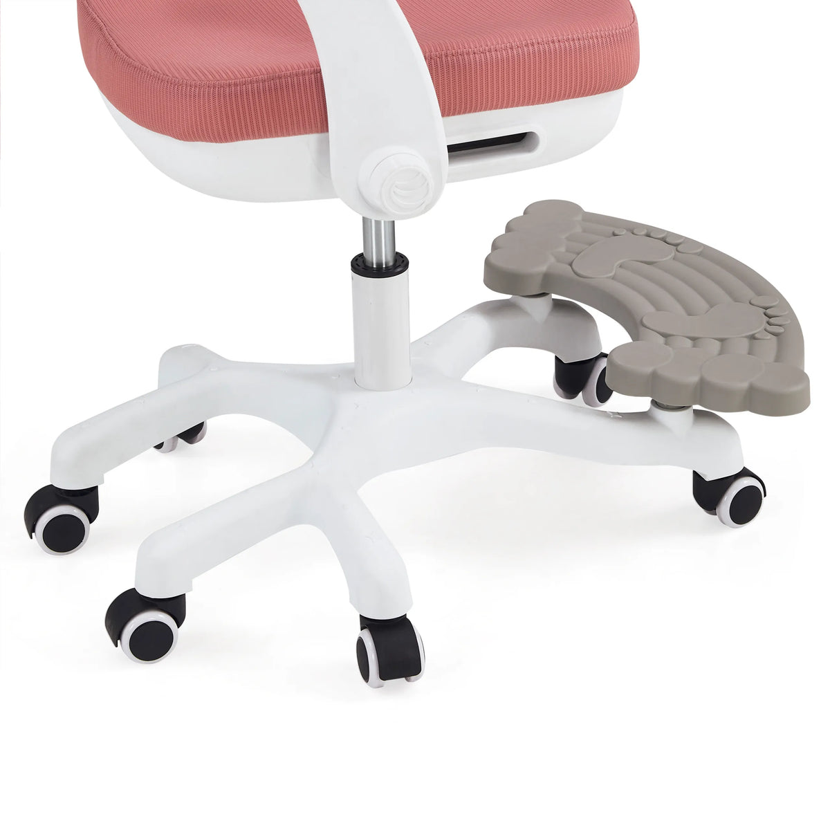 Repose-pieds et pied en étoile blanc avec roulettes de la chaise pivotante pour des enfants Kiddy Smart Step de hjh OFFICE