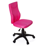 Chaise pivotante pour des enfants KIDDY BASE rose avec dossier en maille et base noire à cinq roulettes de hjh OFFICE – vue à 360° (vue de trois quarts avant 60°)