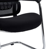 Assise noire et piètement chromé de la chaise cantilever Ergomy Meet de hjh OFFICE