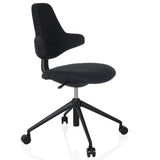 Siège de bureau de qualité professionnelle PALIANO noir avec rembourrage et piètement à cinq roulettes de hjh OFFICE – vue à 360° (vue de trois quarts avant 45°)