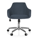 Siège de bureau à domicile SOLAO 100 gris foncé avec coque rembourrée et base à cinq roulettes de hjh OFFICE – vue à 360° (vue de face 0°)