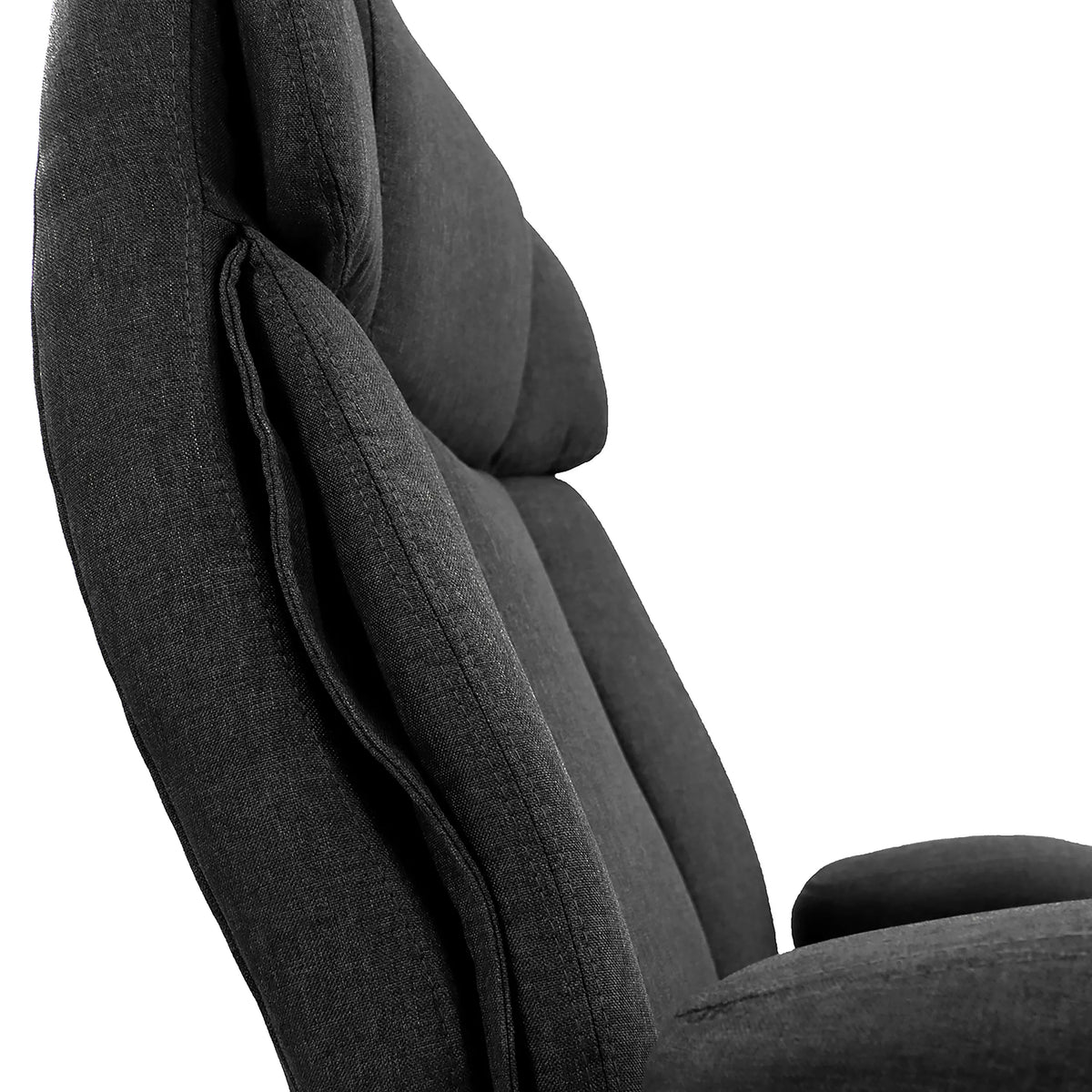 Rembourrage latéral du dossier du Siège pivotant BUILDER XXL I en tissu noir de hjh OFFICE