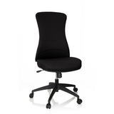 Siège de bureau de qualité professionnelle OFFICE XT noir avec piètement et cinq roulettes de hjh OFFICE – vue à 360° (vue de face 20°)