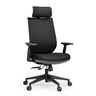 Siège de bureau de qualité professionnelle Profondo F noir avec revêtement en tissu, appui-tête et accoudoirs de hjh OFFICE