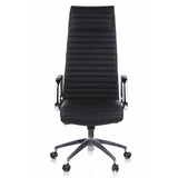 Siège de direction de luxe ASPERA 20 noir avec rembourrage capitonné et base à cinq roulettes de hjh OFFICE – vue à 360° (vue de face 0°)