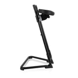 Siège assis-debout TOP WORK 32 noir avec assise rembourrée et piètement en U de hjh OFFICE – vue à 360° (vue de profil 80°)