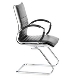 Chaises cantilever PARMA V noires avec traverses et accoudoirs de hjh OFFICE – vue à 360° (vue de profil 80°)