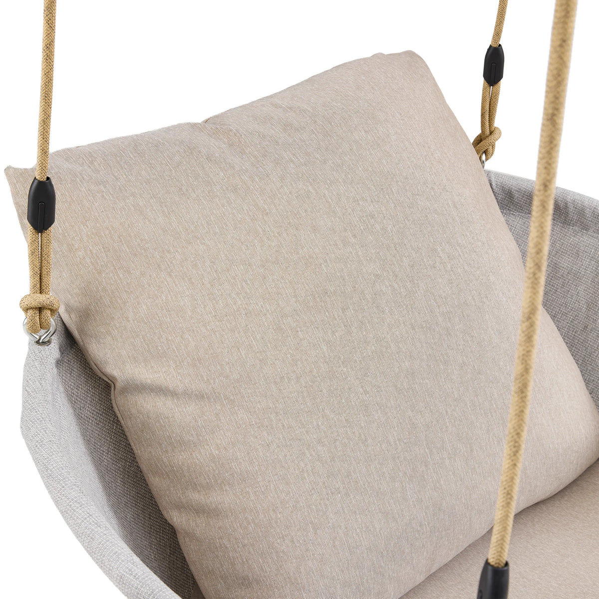 Coussin beige du fauteuil suspendu Skylo avec suspension en corde de hjh LIVING