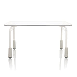 Bureau enfant KID GRO T gris clair avec structure blanche et pieds gris de hjh OFFICE – vue à 360° (vue de face 0°)