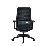 Vue arrière du Siège de bureau de qualité professionnelle Verviq en noir avec dossier structuré de hjh OFFICE