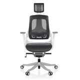 Siège de bureau de qualité professionnelle SPEKTRE gris avec dossier en maille et piètement à cinq roulettes de hjh OFFICE – vue à 360° (vue de face 0°)