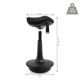 Dessin coté du siège assis-debout Balance Sit Ergo avec une hauteur de 60–83 cm de hjh OFFICE