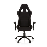 Fauteuil Gamer noir GAME FORCE avec appui-tête, accoudoirs et base à cinq roulettes de hjh OFFICE – vue à 360° (vue de face 0°)