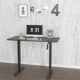 Bureau assis-debout STAND CR noir avec mécanisme à manivelle sur le côté droit de hjh OFFICE