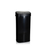 Poubelle à capteur CLEAN VI noire avec couvercle brillant de hjh OFFICE – vue à 360° (vue de trois quarts arrière 120°)