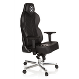 Fauteuil Gamer GAMEBREAKER COLOSSUS noir avec accoudoirs et piètement brillant à cinq roulettes de hjh OFFICE – vue à 360° (vue de trois quarts avant 60°)