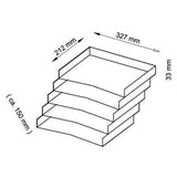 Dessin dimensionnel des supports inclinés pour le caisson bureau sur roulettes ACSA avec 327 × 212 × 33 mm de hjh OFFICE PRO