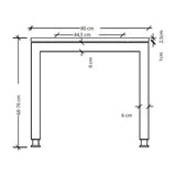 Dessin coté du bureau JAVA 19 S avec une largeur de 80 cm et une hauteur de 68-76 cm de hjh OFFICE PRO