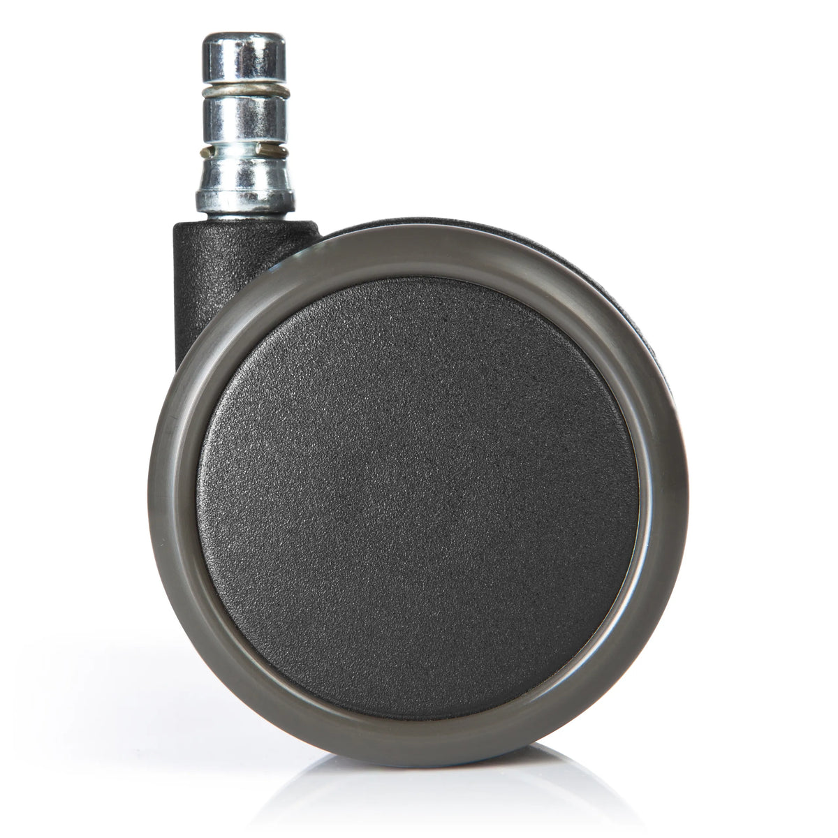 Schwarze Stuhlrolle 5x ROLO No-Noise 11mm/65mm für Hartböden mit silberfarbenem Metallstift von hjh OFFICE – 360-Grad-Ansicht (Rückenansicht 180°)