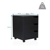 Dessin coté du caisson sur roulettes ORGANISER I de 40 × 40 × 52,5 cm et charge maximale 10 kg de hjh OFFICE