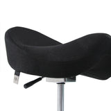 Assise noire du tabouret de selle MOVE-TEC 3D PRO I avec pied en étoile à vérin à gaz chromé de hjh OFFICE