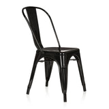 Chaise de bistrot noire VANTAGGIO COMFORT avec structure en métal et dossier haut de hjh OFFICE – vue à 360° (vue de trois quarts avant 60°)