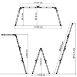 Dessin technique de l'Échelle pliante SOLID W3 avec une largeur de 212,6 cm de hjh OFFICE