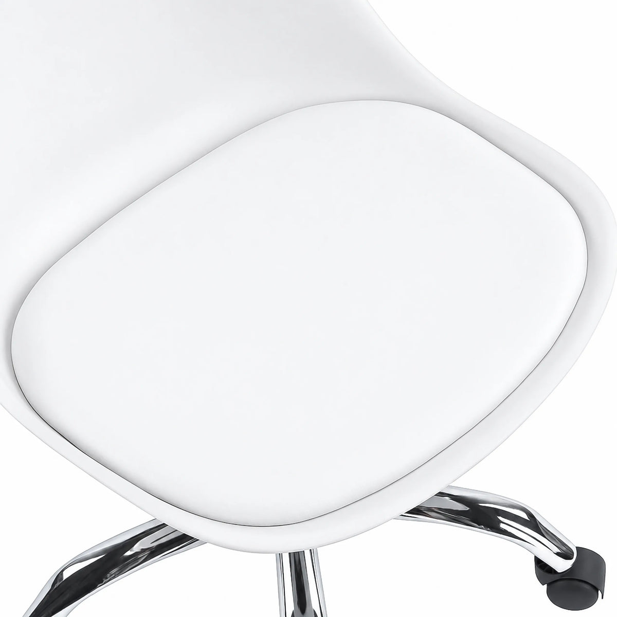 Assise blanche du siège de bureau à domicile FANCY PRO avec piètement brillant de hjh OFFICE