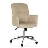 Siège de bureau à domicile SOLAO 400 beige avec accoudoirs rembourrés et base à cinq roulettes de hjh OFFICE – vue à 360° (vue de trois quarts avant 30°)