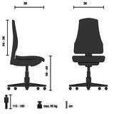 Dessin technique de la Chaise pivotante pour des enfants KID COLORE avec une charge maximale de 60 kg de hjh OFFICE