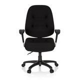 Siège de bureau de qualité professionnelle ZENIT XXL noir avec accoudoirs et pied à cinq roulettes de hjh OFFICE – vue à 360° (vue de face 0°)