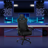 Fauteuil Gamer noir GAMEBREAKER SX 04 avec design à coutures matelassées et accoudoirs réglables de hjh OFFICE